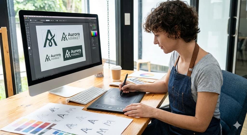 NVMax logo design Albania services - Professional designer creating custom business logos